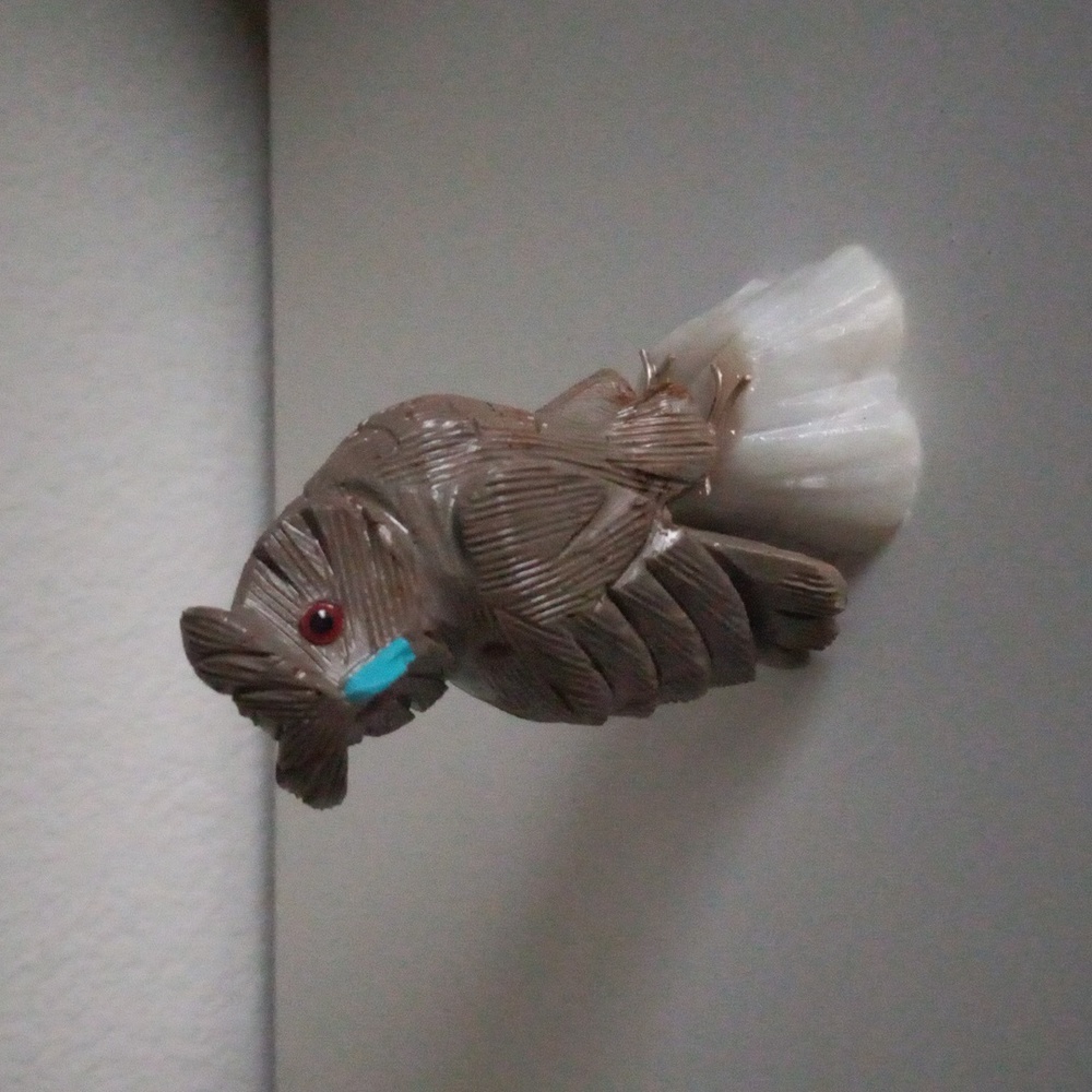 Soapstone Crystal Owl Carving